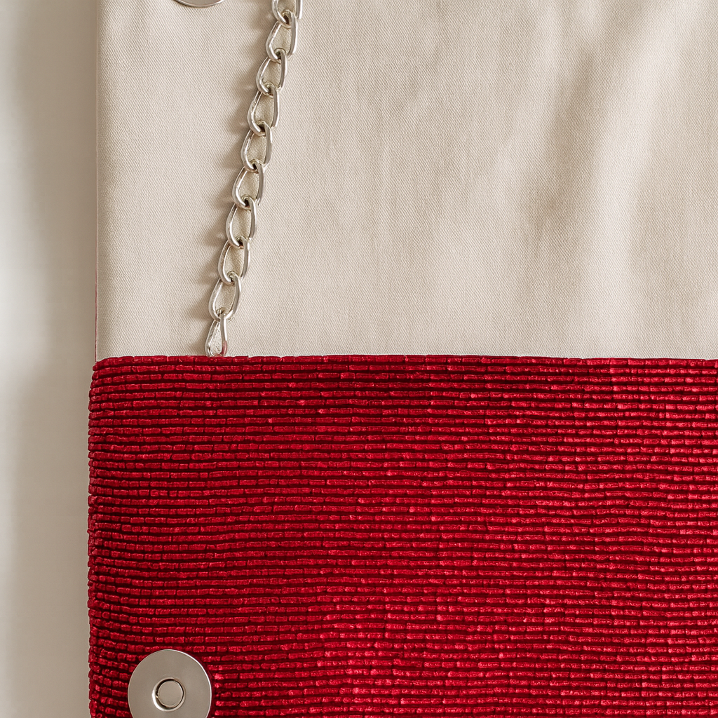 Steel Cut Beaded Petite Clutch Ruby Red Holiday Edition