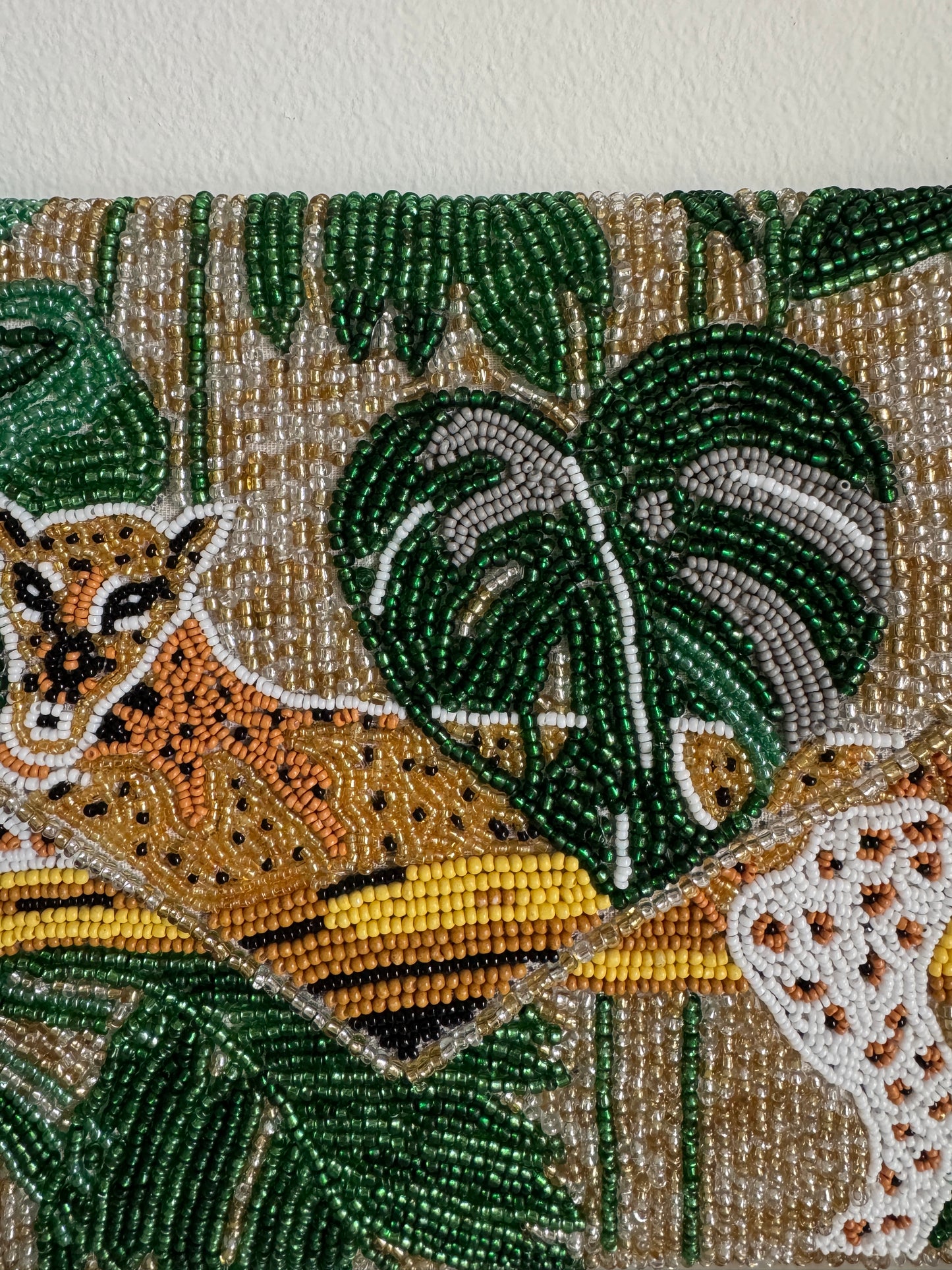 Beaded Clutch Bag | Caribbean Leopard