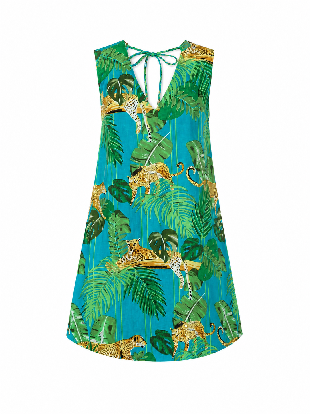 V-neck Petite Dress Caribbean Leopard