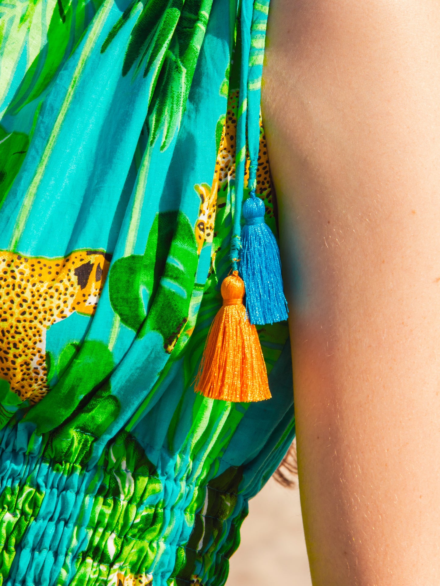 One Shoulder Goddess Dress | Caribbean Leopard