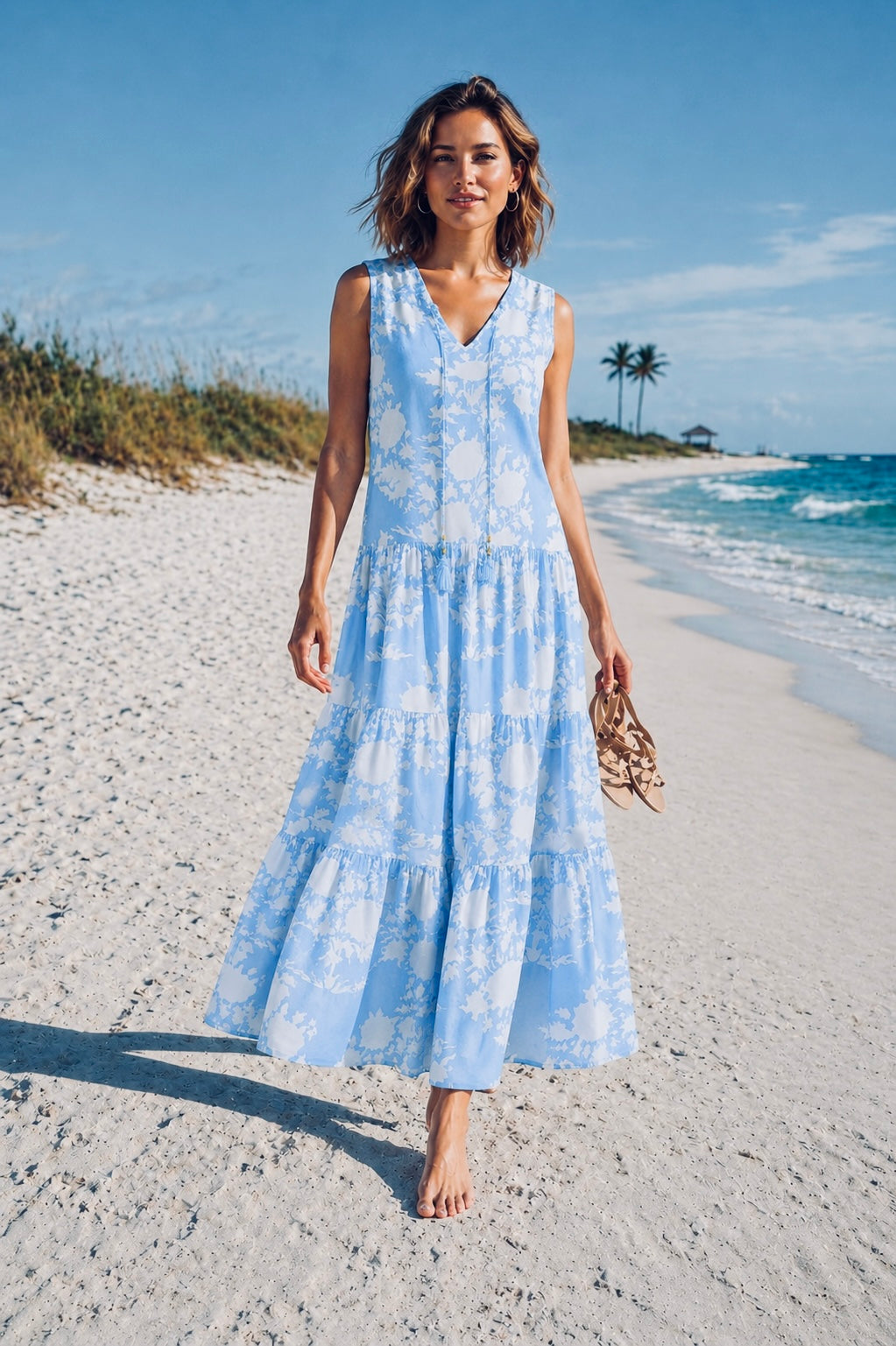 Relax Long Dress with Tassels | Tree of Life Morning Mist