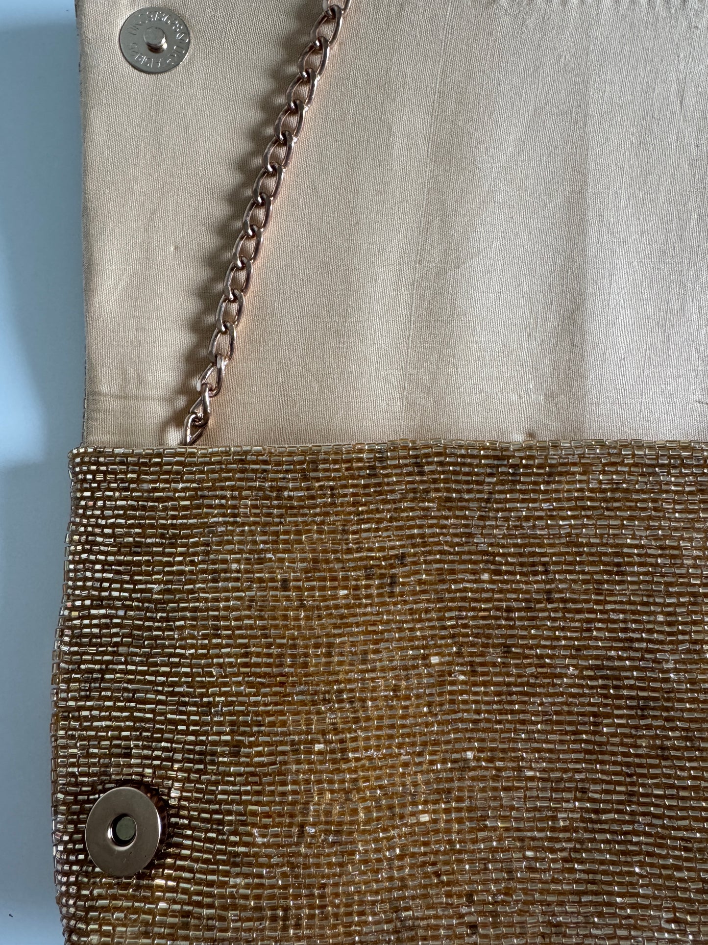 Steel Cut Beaded Petite Clutch Gold Holiday Edition