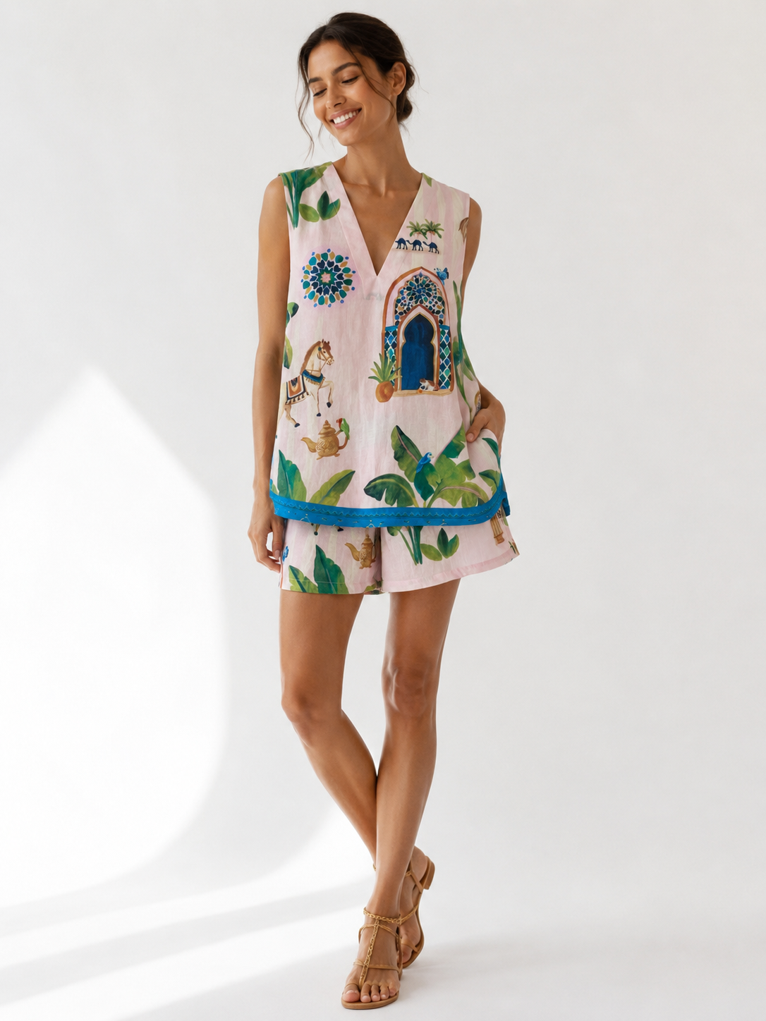 Lanai Set V-neck top & Cutie shorts | Morocco Limited Edition