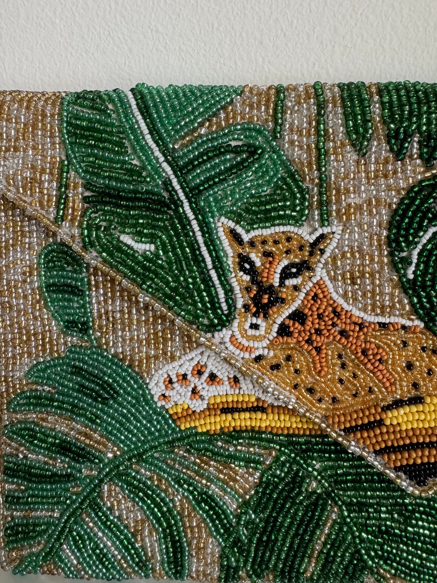 Beaded Clutch Bag | Caribbean Leopard