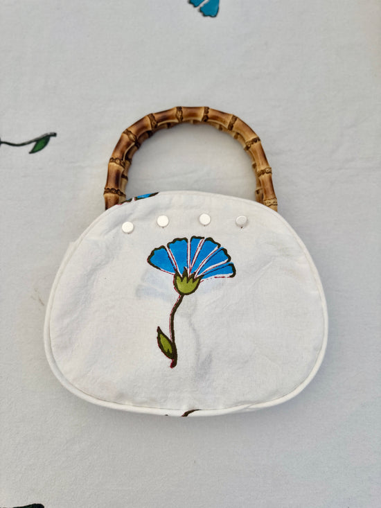 Bermuda Bag with Bamboo Handles Ginko Turquoise