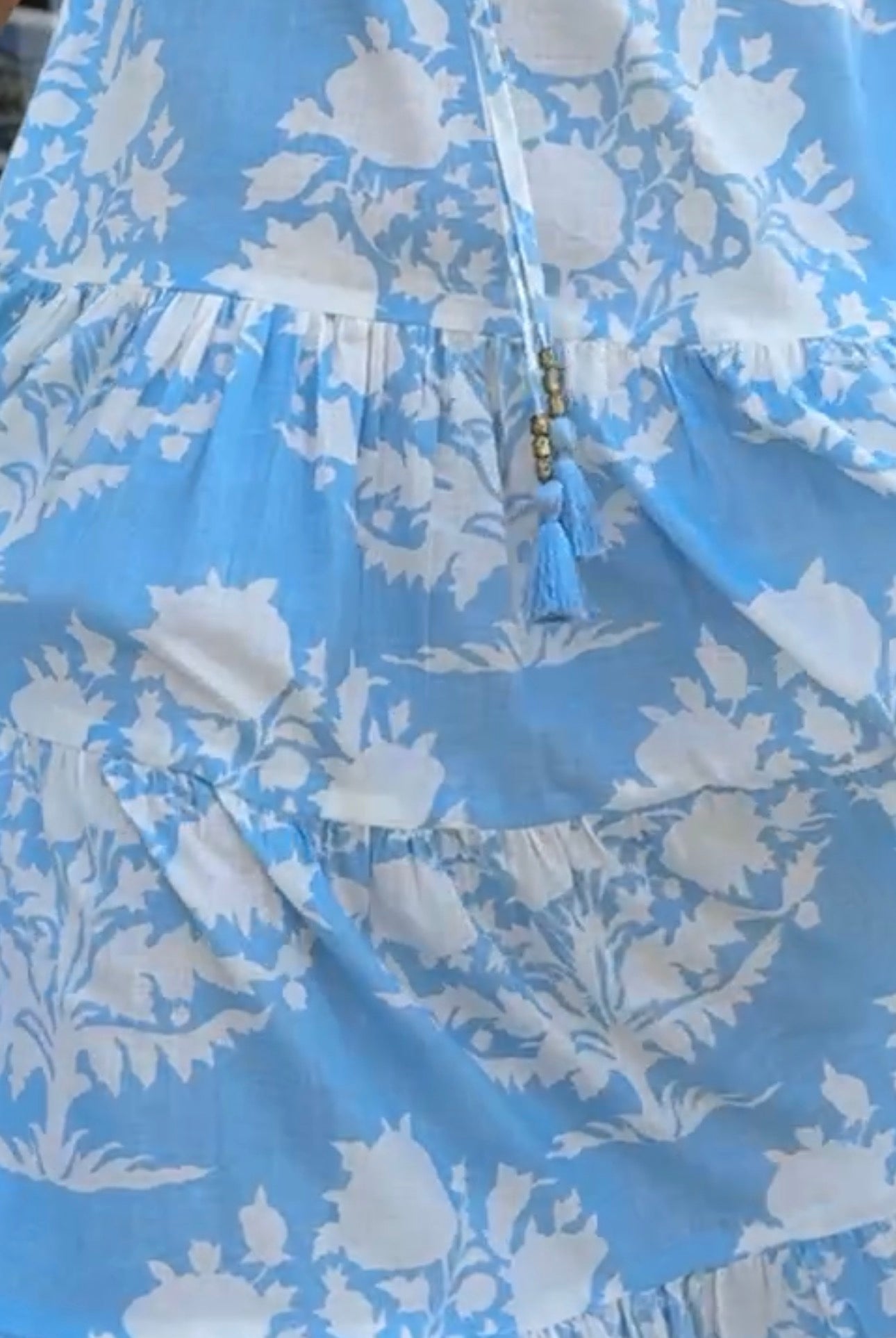 Relax Long Dress with Tassels | Tree of Life Morning Mist