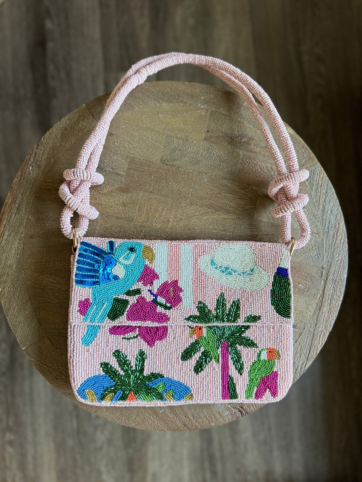 Hand-beaded Knot Handbag | Palm Beach Limited