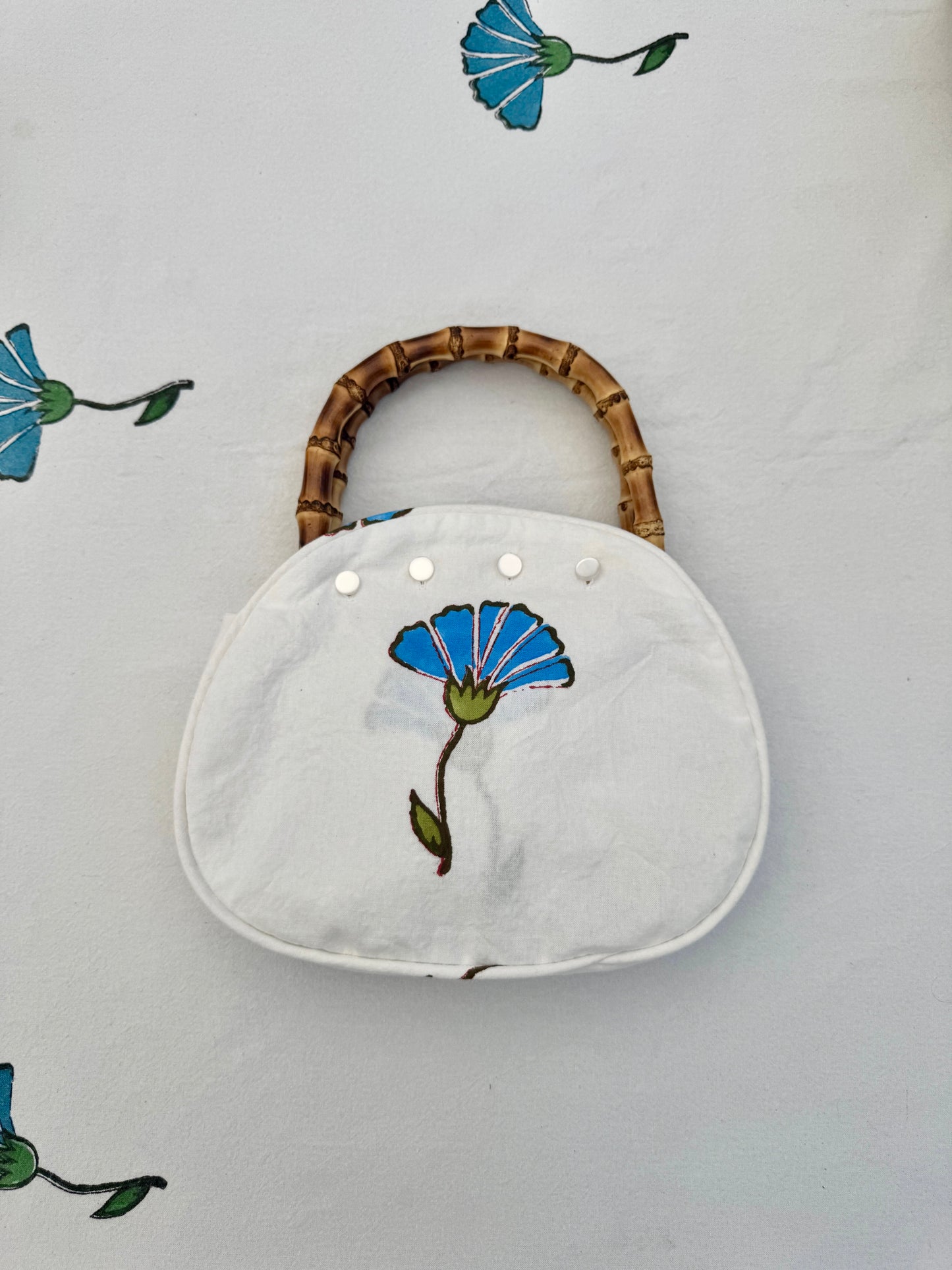 Bermuda Bag with Bamboo Handles Ginko Turquoise