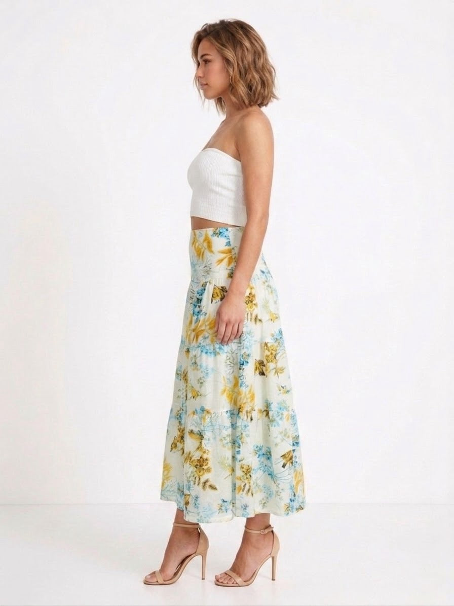 Cotton Tiered Long Skirt | Bird Flight