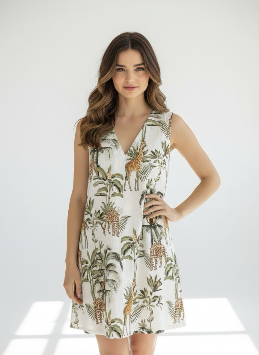 V-neck Petite Dress | Safari Sage