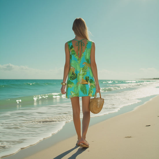 V-neck Petite Dress | Caribbean Leopard