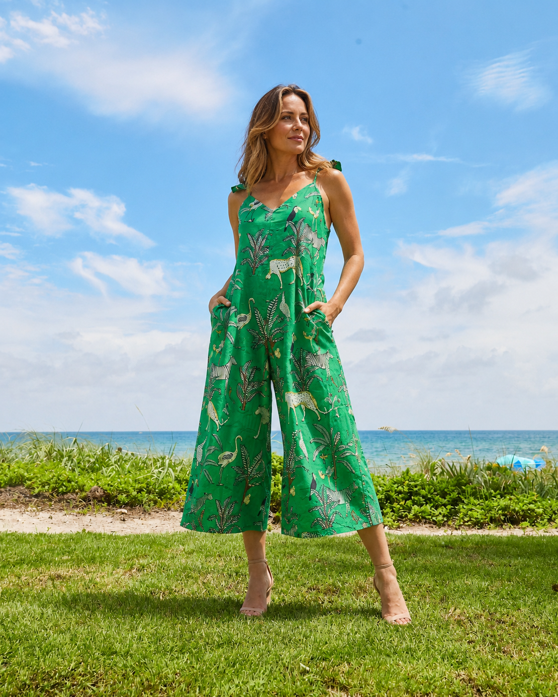 Angel Jumpsuit | Zoo Vivid Green