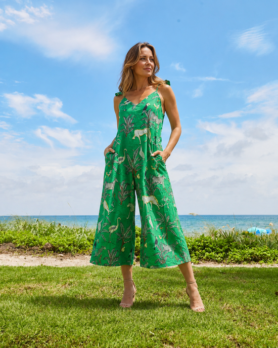 green dress jumpsuit Angel swatch:jardin