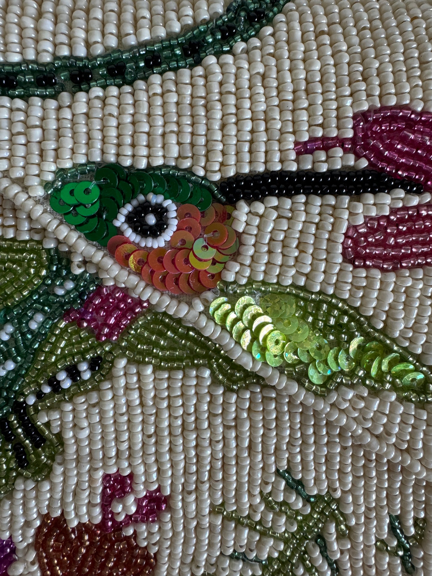 Beaded Clutch Bag | Botanica Bird White