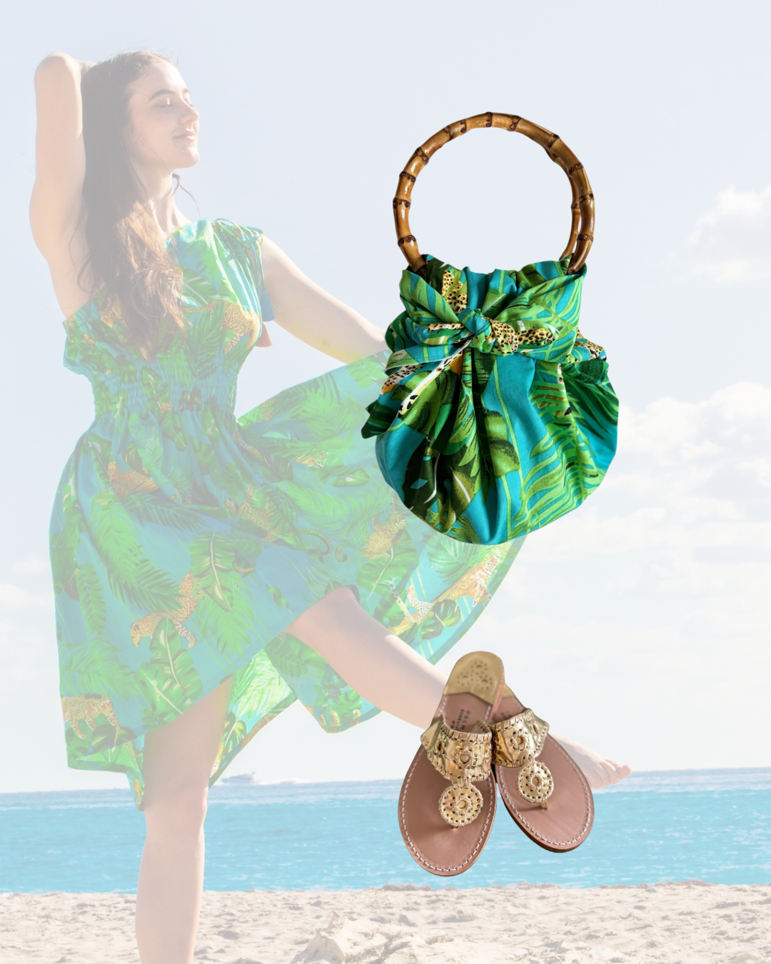 Japanese Bamboo Bag | Caribbean Leopard