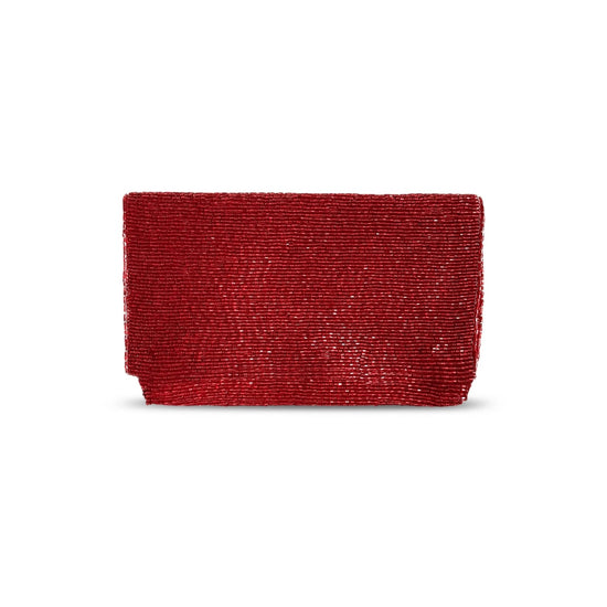 Steel Cut Beaded Petite Clutch Ruby Red Holiday Edition