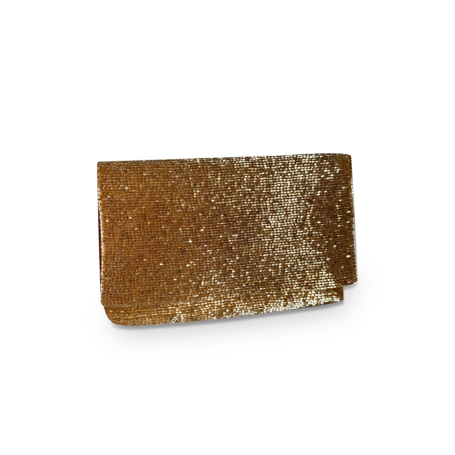 Steel Cut Beaded Petite Clutch Gold Holiday Edition