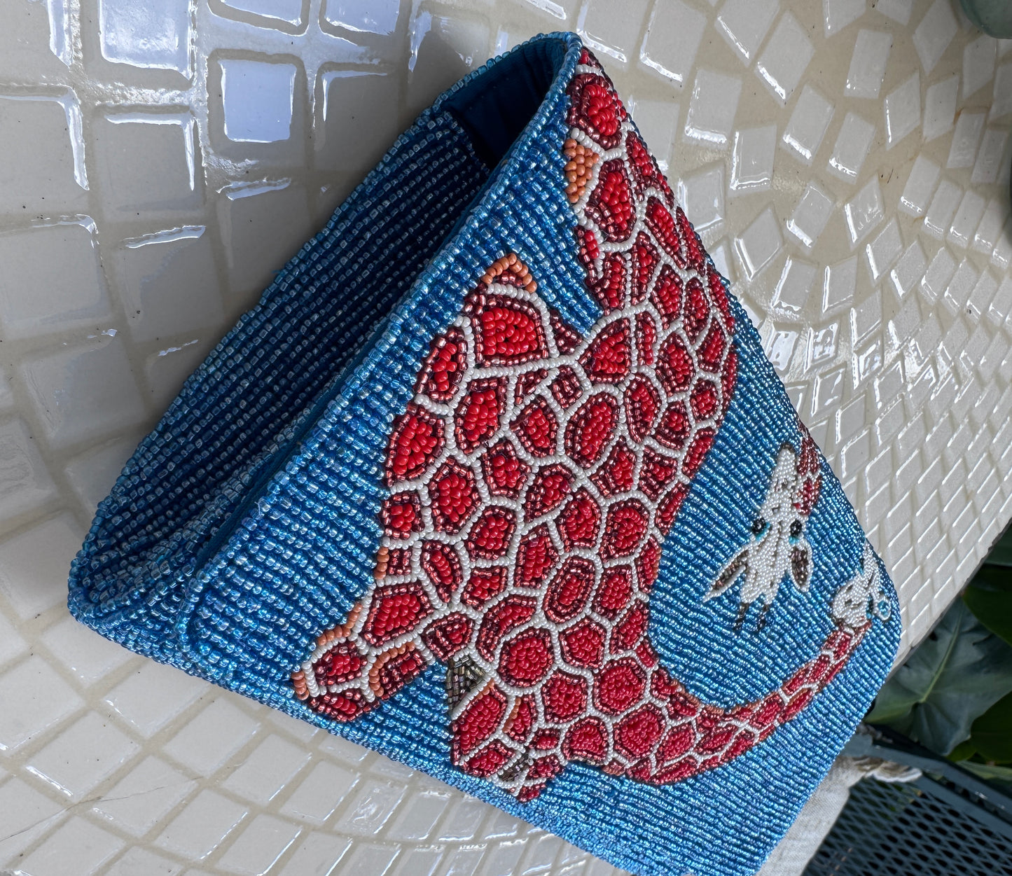 Beaded Frame Bag Giraffes