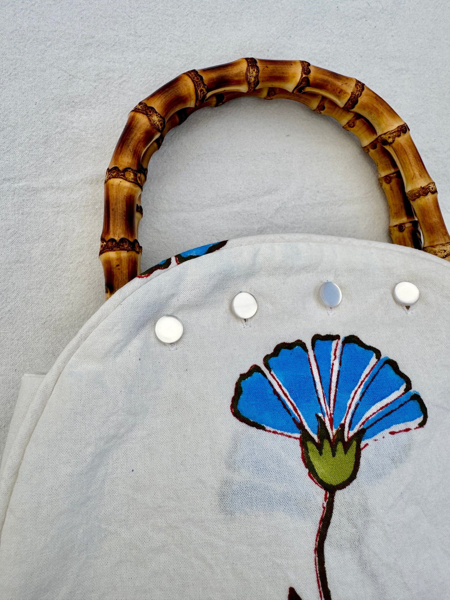 Bermuda Bag with Bamboo Handles Ginko Turquoise