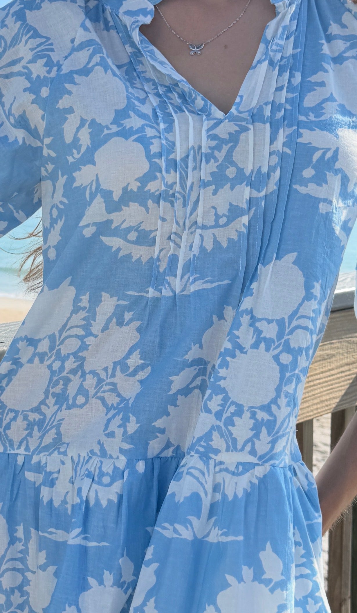 Puff Sleeve Chloe Mini | Tree Baby Blue