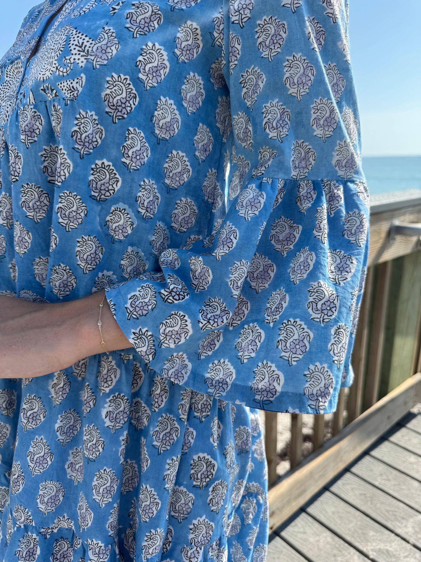 Babydoll Mini Dress | Botanical Azure