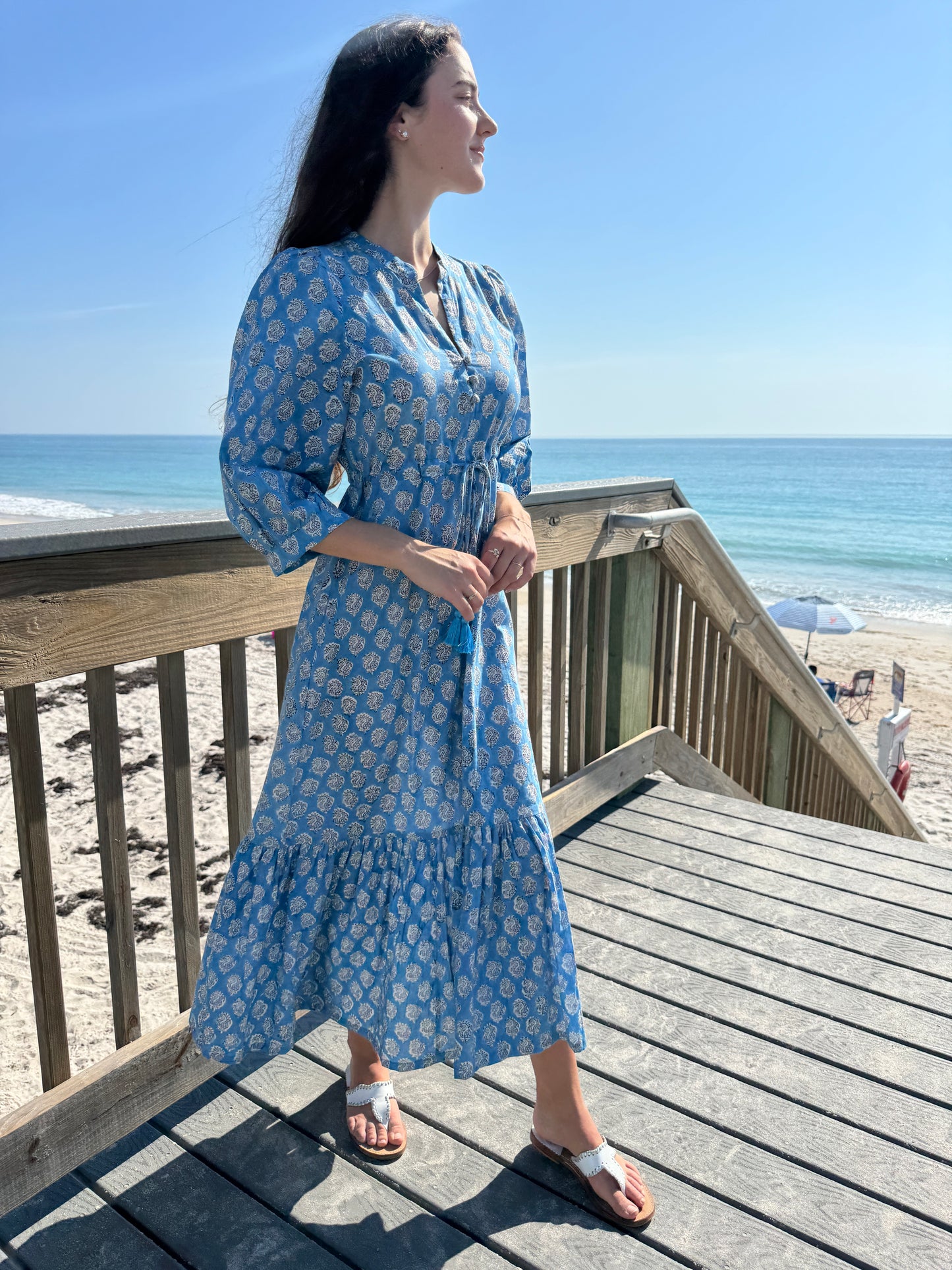 Mermaid Long Dress | Botanical Azure