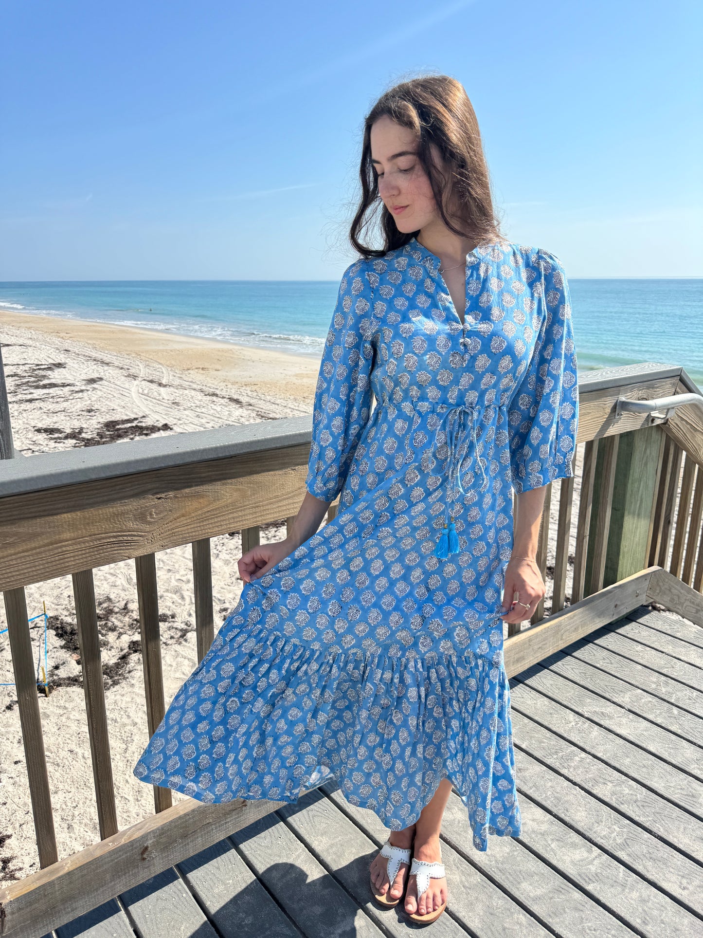 Mermaid Long Dress | Botanical Azure