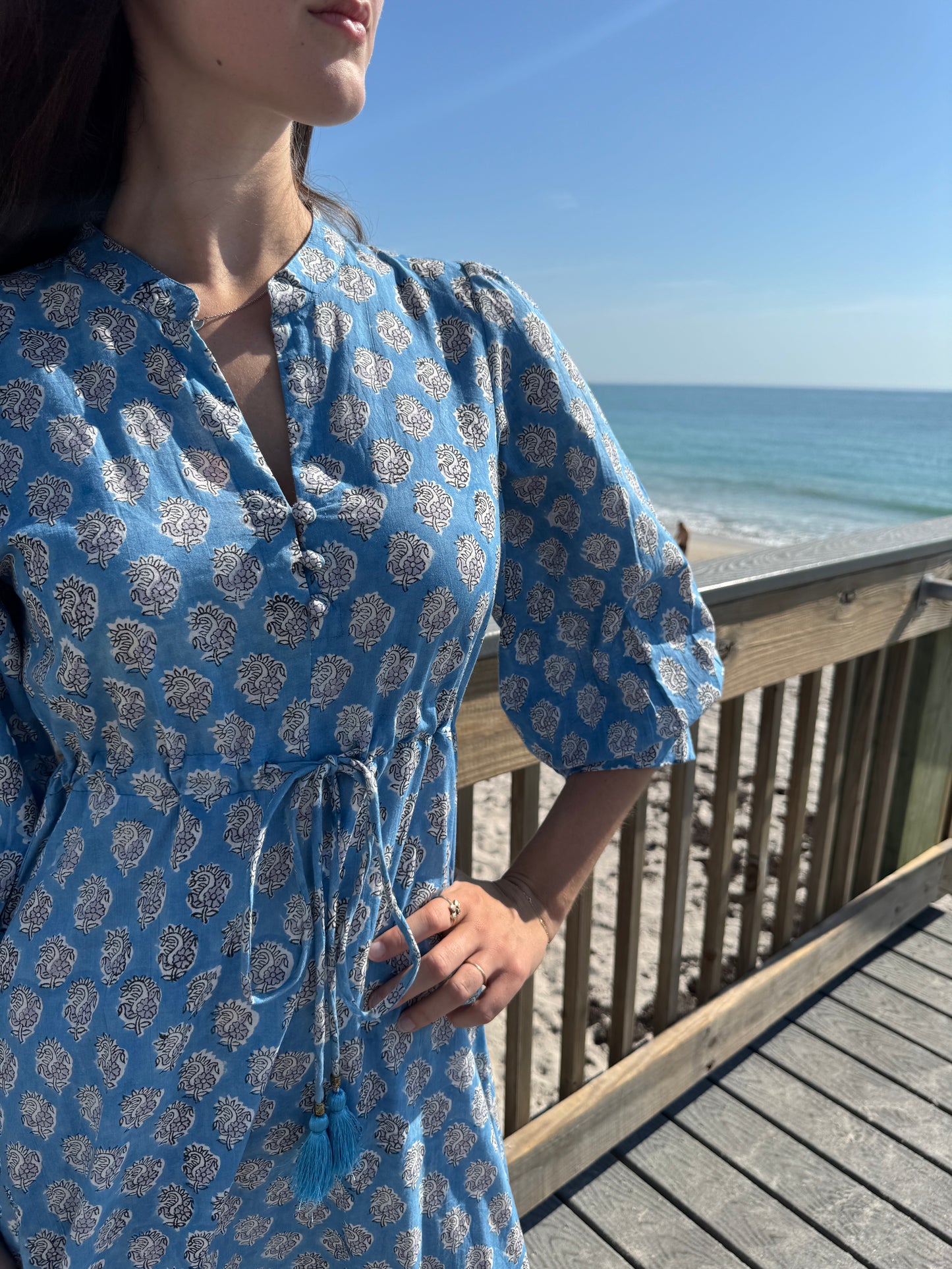 Mermaid Long Dress | Botanical Azure