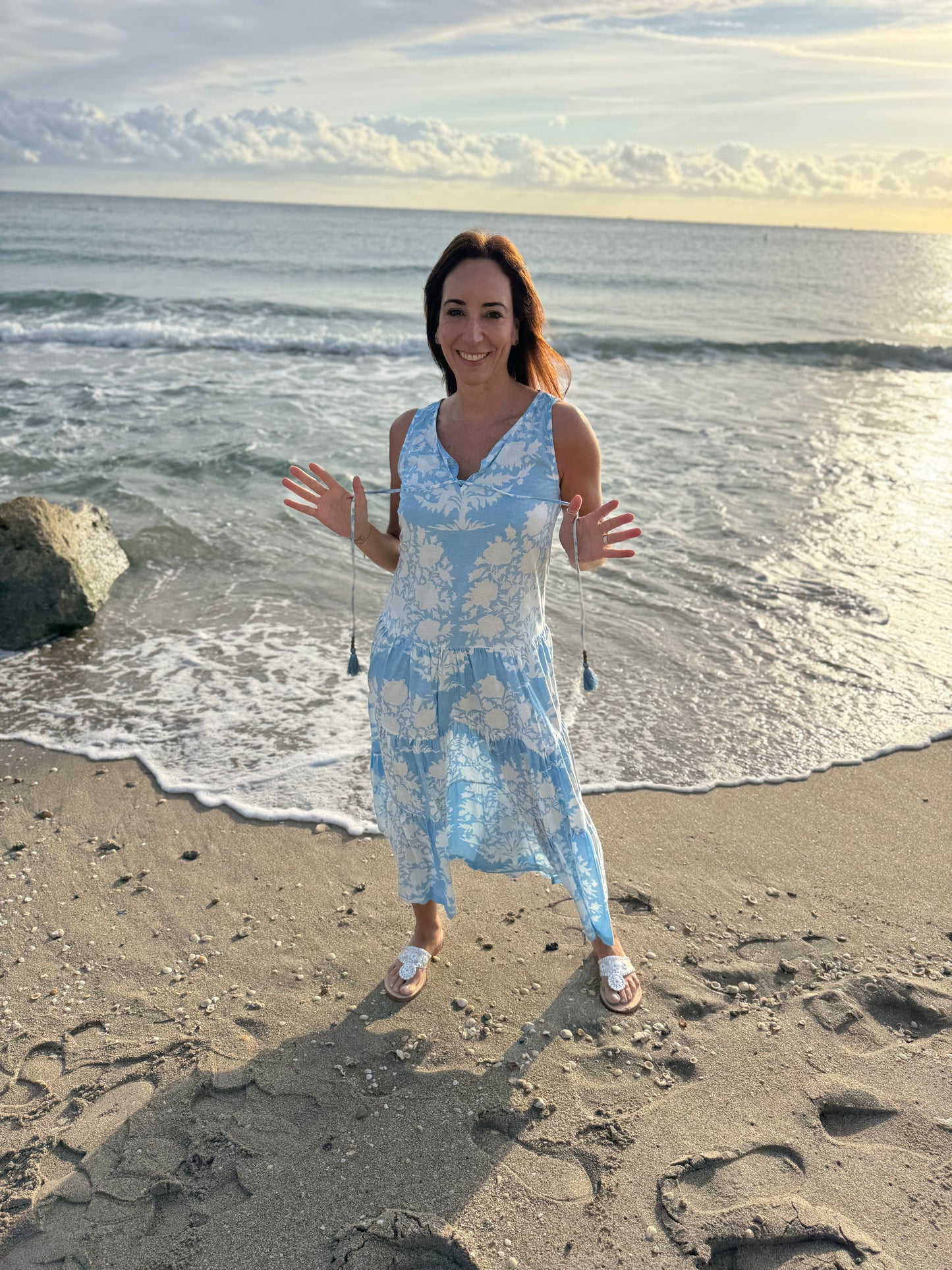 Relax Long Dress with Tassels | Tree of Life Morning Mist