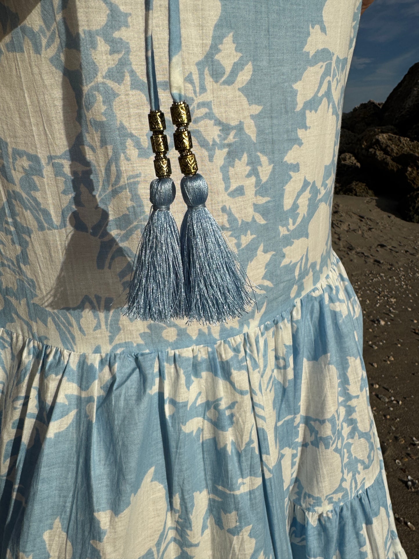 Relax Long Dress with Tassels | Tree of Life Morning Mist