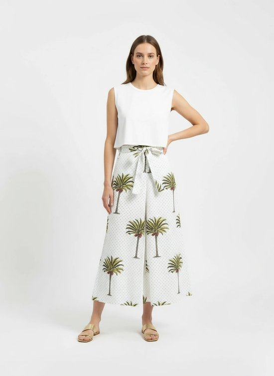 Wide Pants | Green Palm