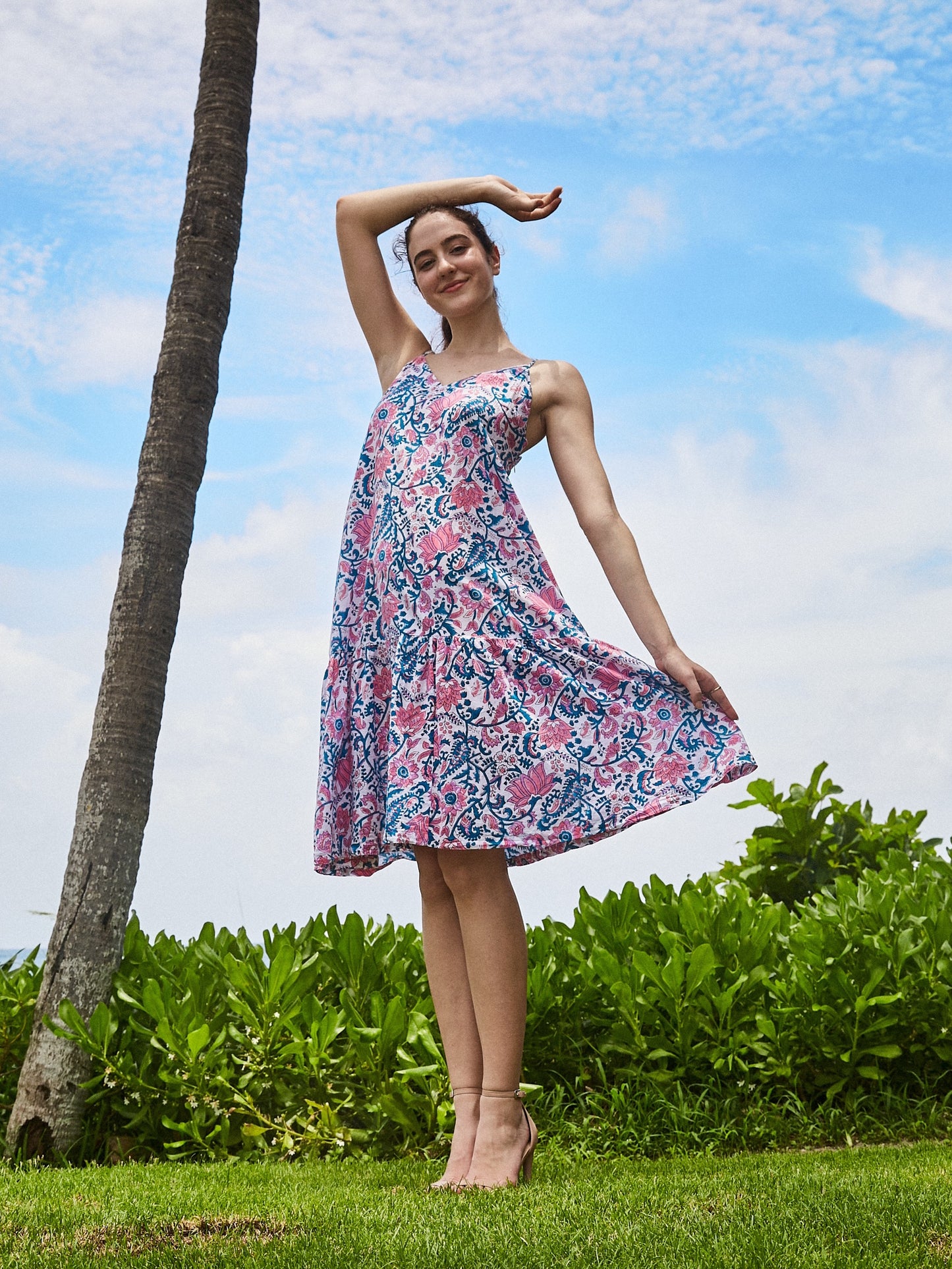 indian midi dress Spaghetti Strap Midi Dress
