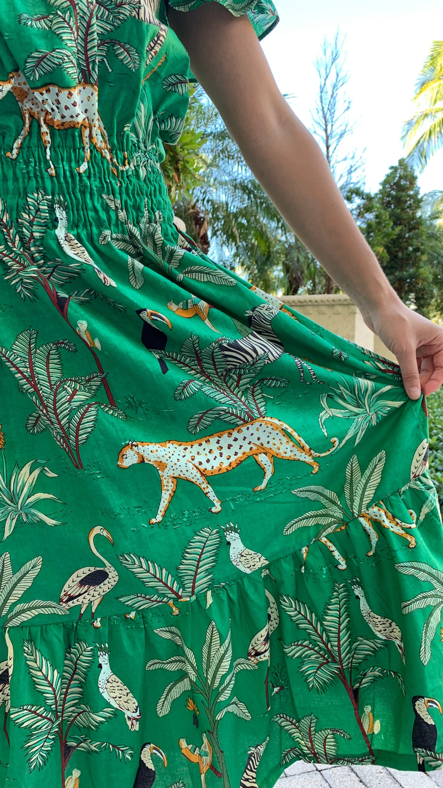Load image into Gallery viewer, Petal Sleeve Long Dress | Zoo teal
