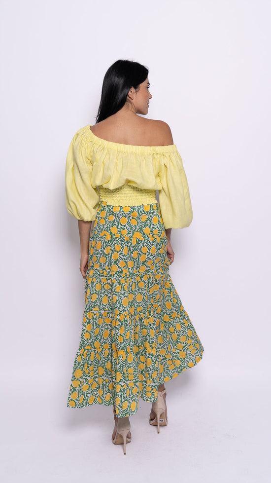 Load image into Gallery viewer, Cotton Tiered Long Skirt | Lemon Tree

